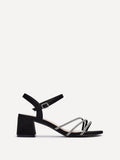 Carnation Black Diamante Heeled Sandals