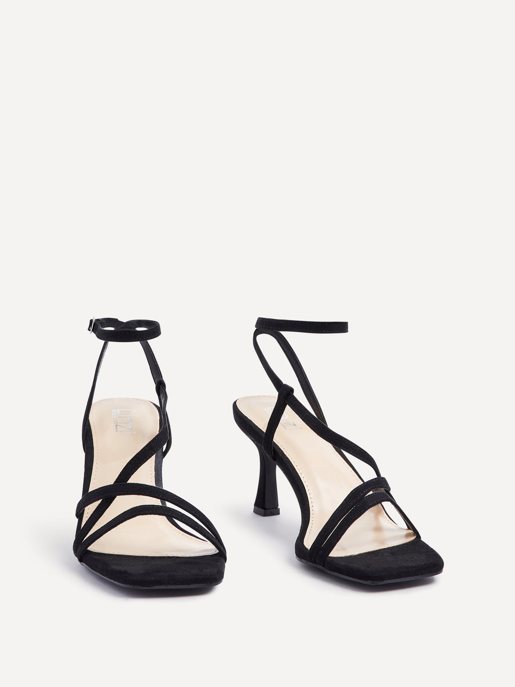 Cassie Wide Fit Black Strappy Heels