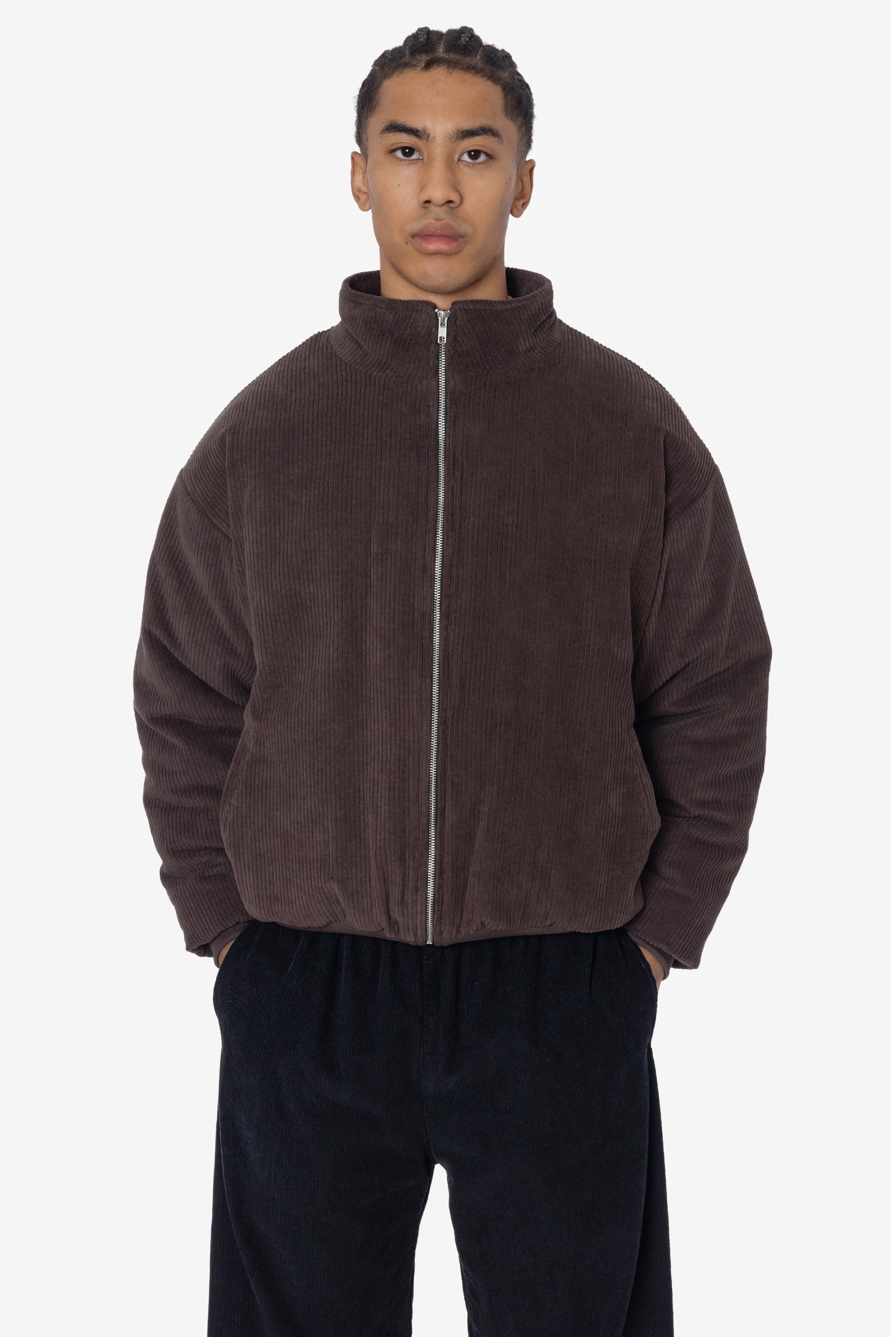 CD410PD - Corduroy Puffy Zip Up Jacket