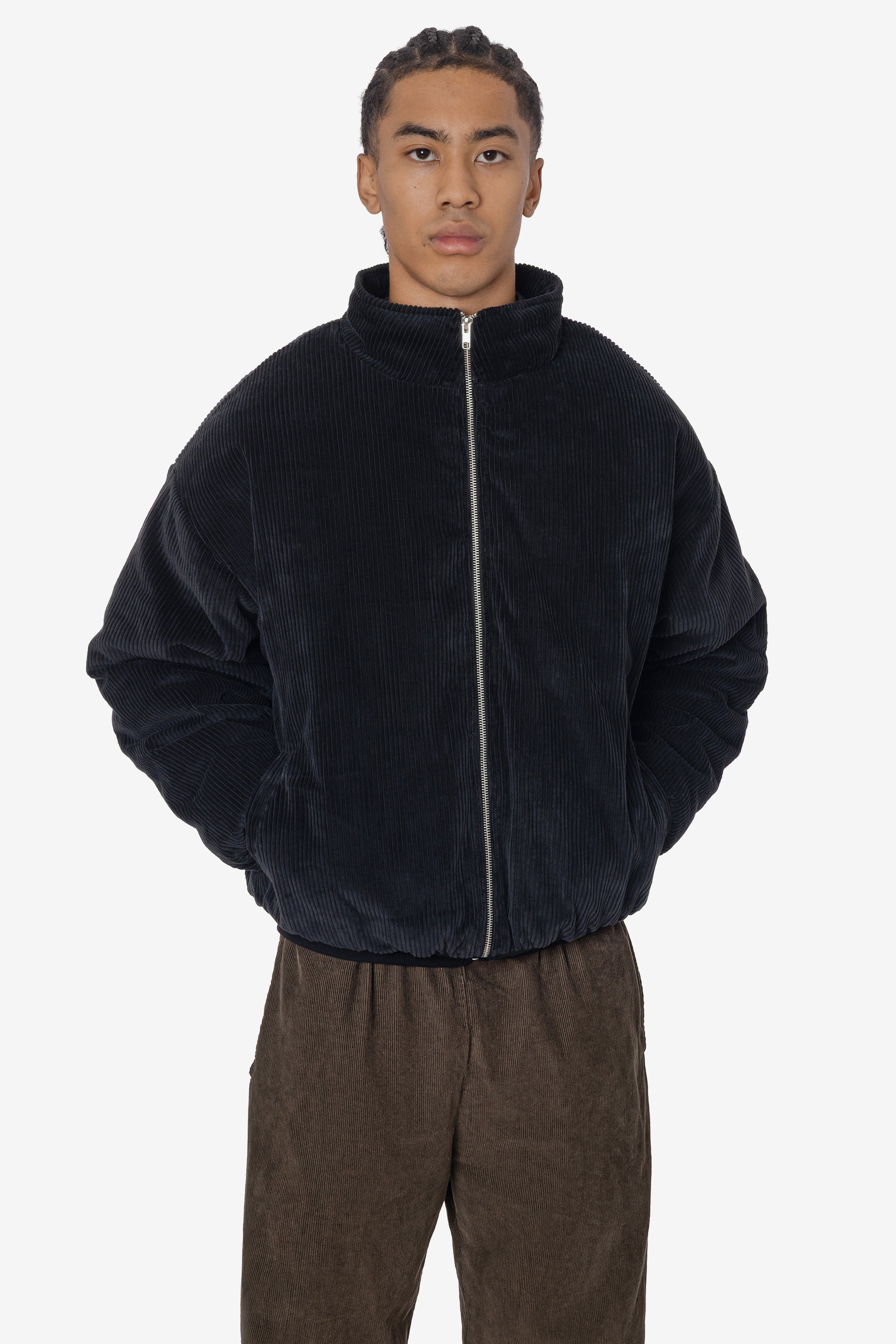 CD410PD - Corduroy Puffy Zip Up Jacket