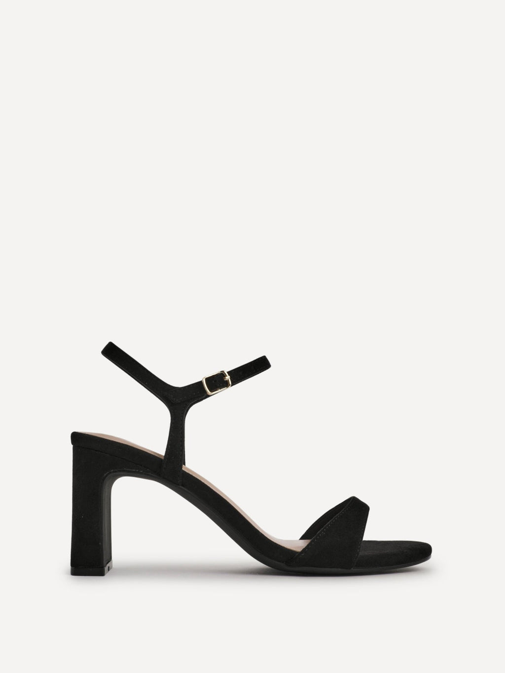 Charisma Black Faux Suede Heeled Sandals
