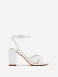City White Faux Leather Heeled Sandals