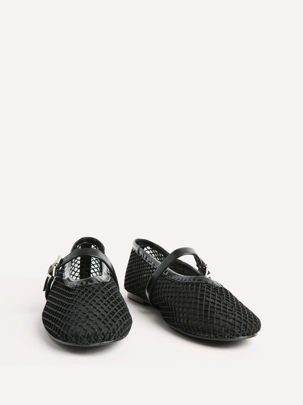 Clara Black Mesh Mary Jane Pumps
