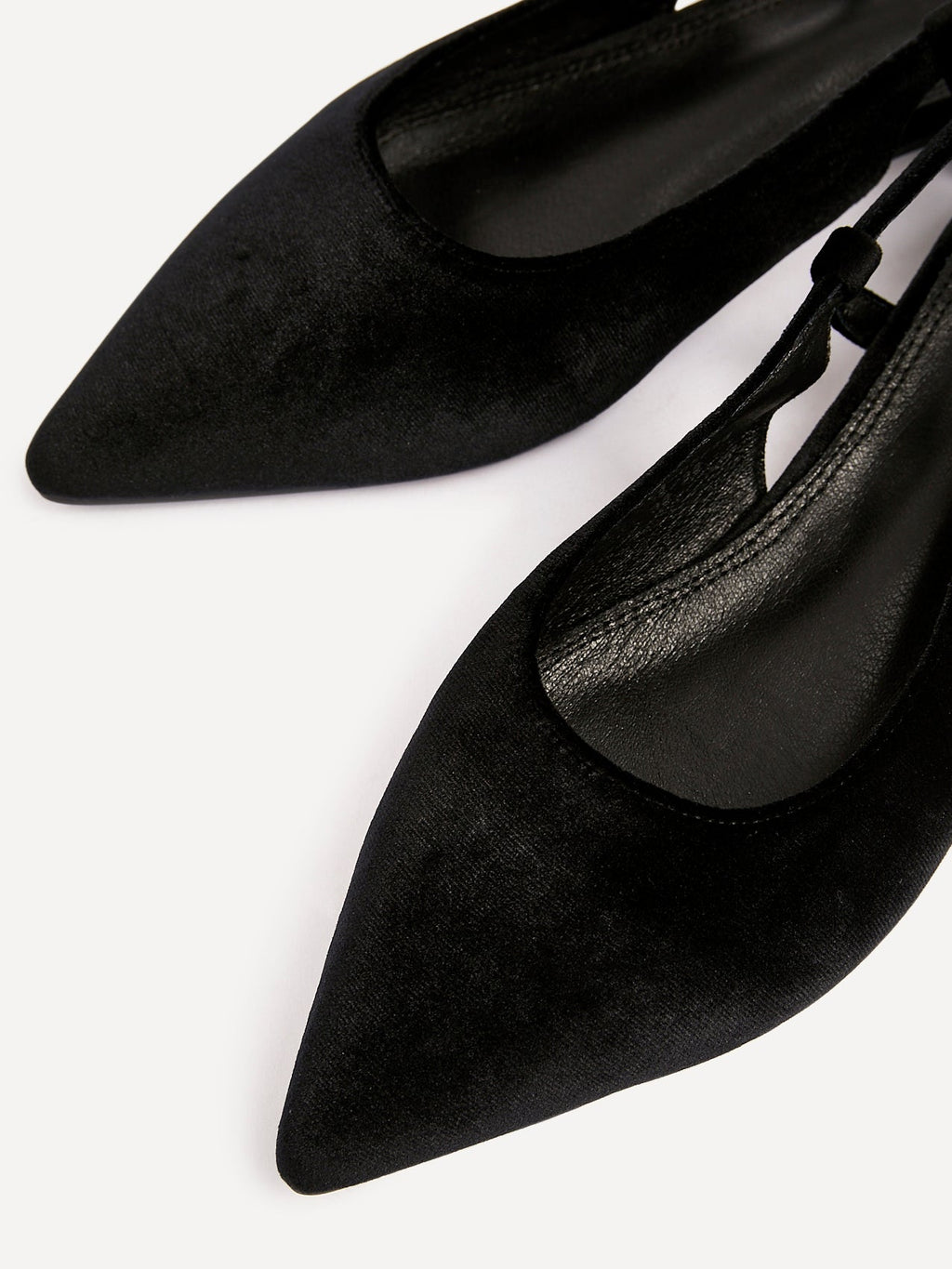 Clasica Black Velvet Pointed Toe Ballet Flats