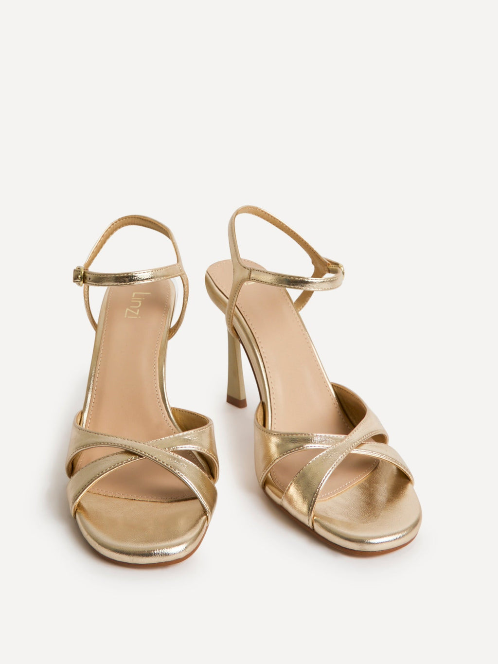 Compelled Gold Stiletto Heeled Sandals