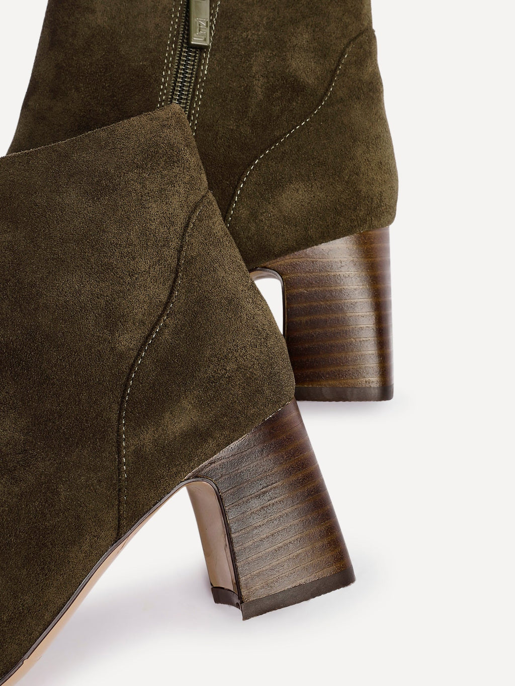 Cove Khaki Faux Suede Ankle Boots