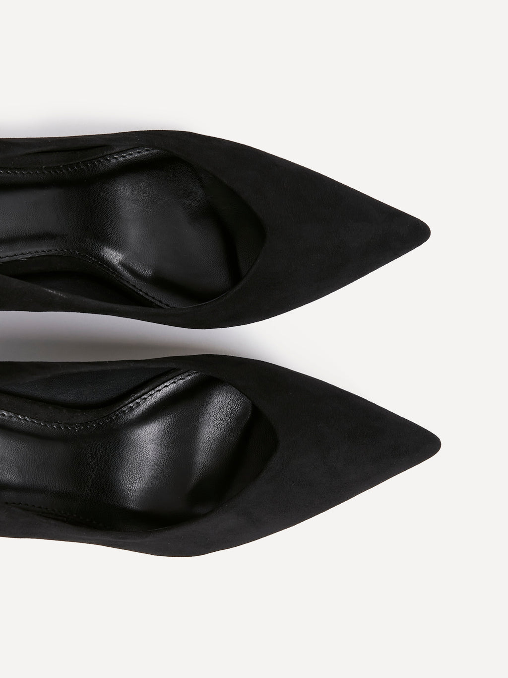 Classic Black Faux Suede Court Heels