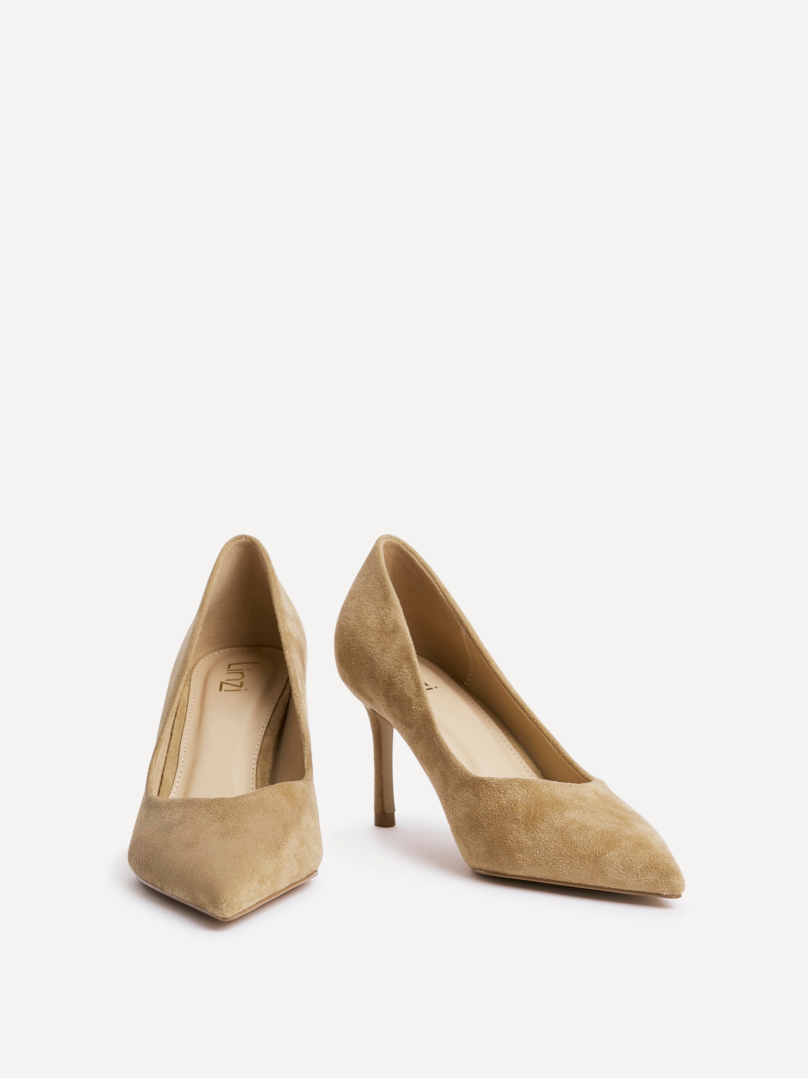 Classic Camel Faux Suede Court Heels