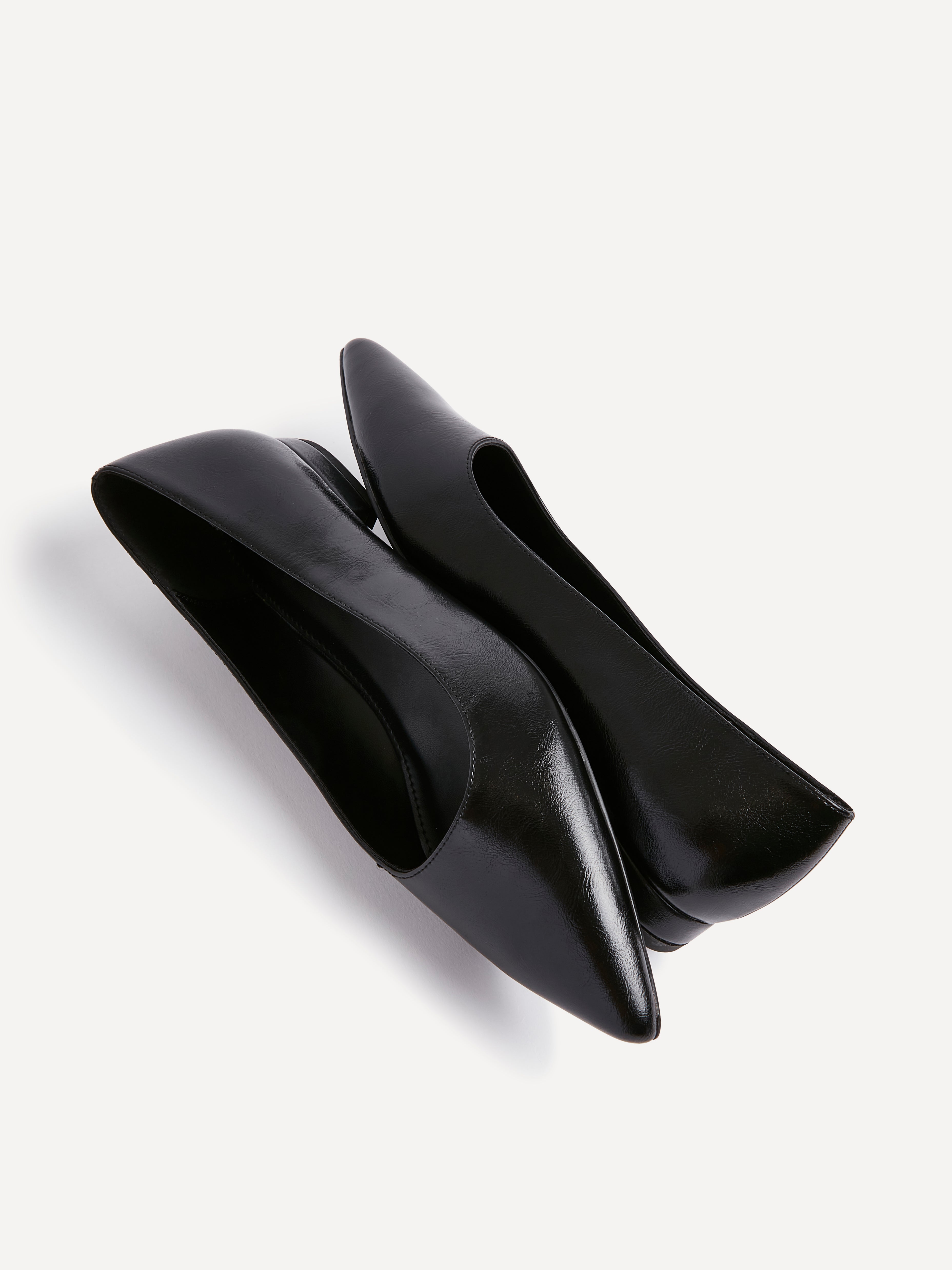Compete Wide Fit Black Faux Leather Pumps