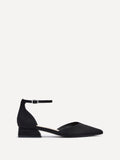 Dahlia Black Faux Suede Low Court Heels