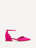 Dahlia Fuchsia Faux Suede Low Court Heels