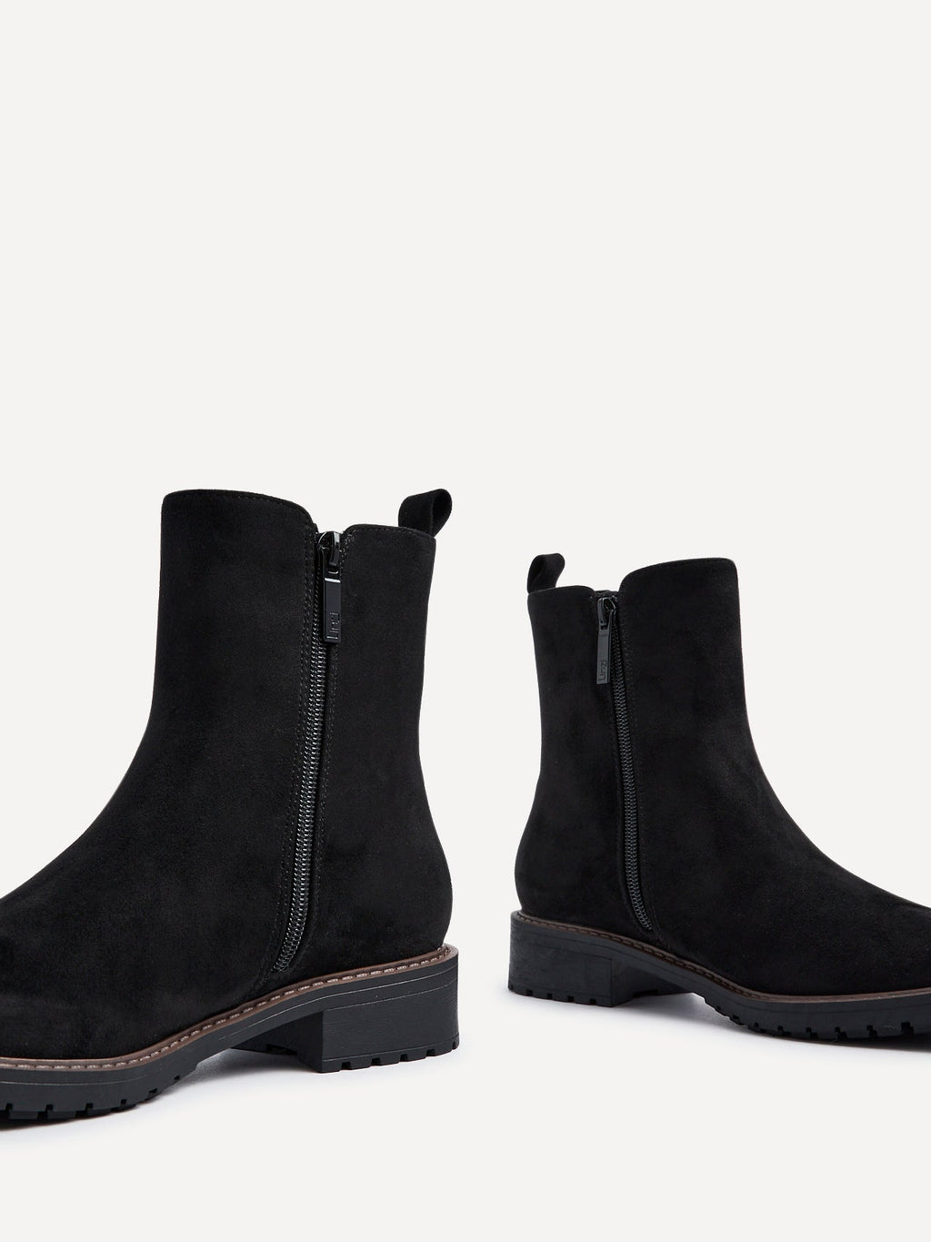 Dalston Black Faux Suede Chelsea Boots