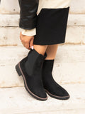 Dalston Black Faux Suede Chelsea Boots