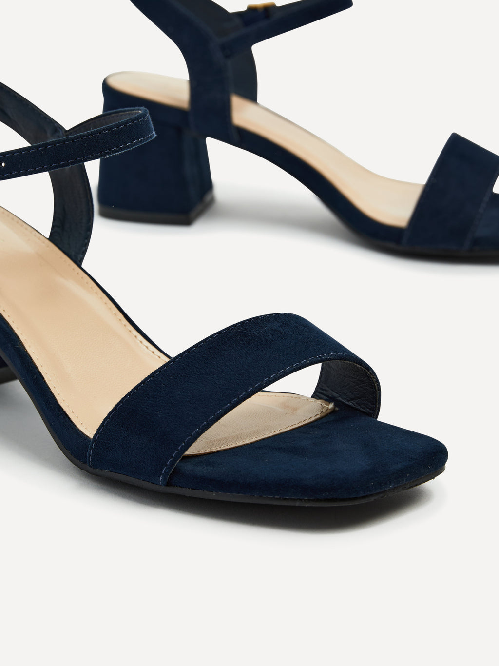 Darcie Navy Faux Suede Heeled Sandals