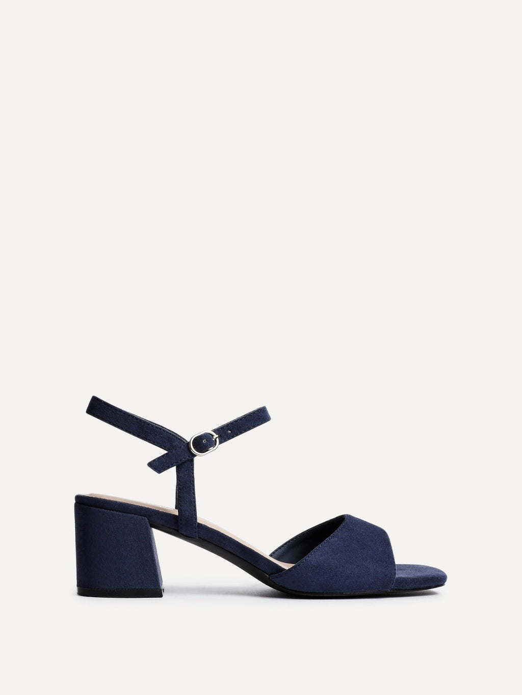 Darlene Navy Faux Suede Low Heeled Sandals