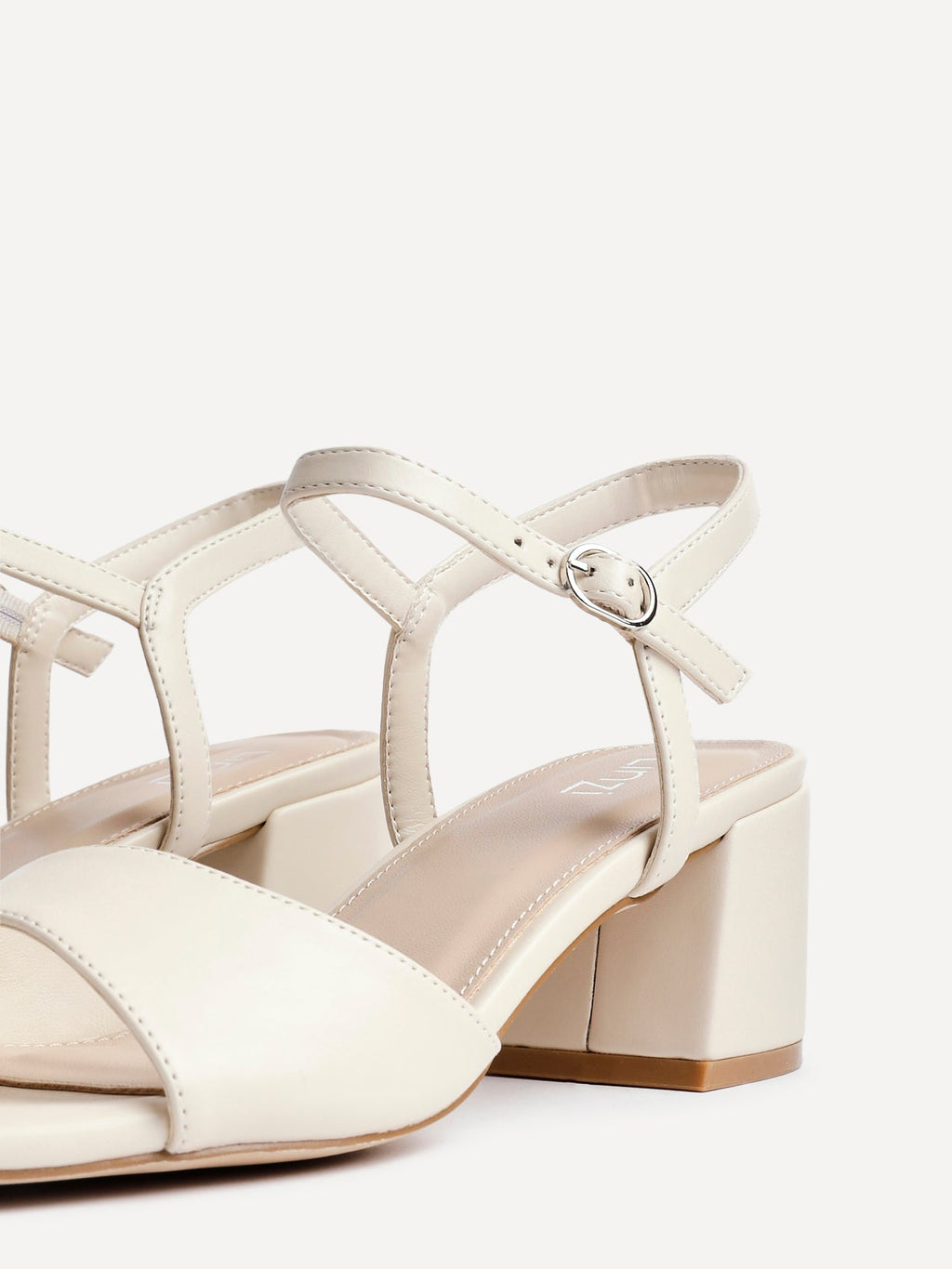 Darlene Nude Faux Leather Low Heeled Sandals