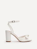 Darling White Faux Leather Bow Detail Heels