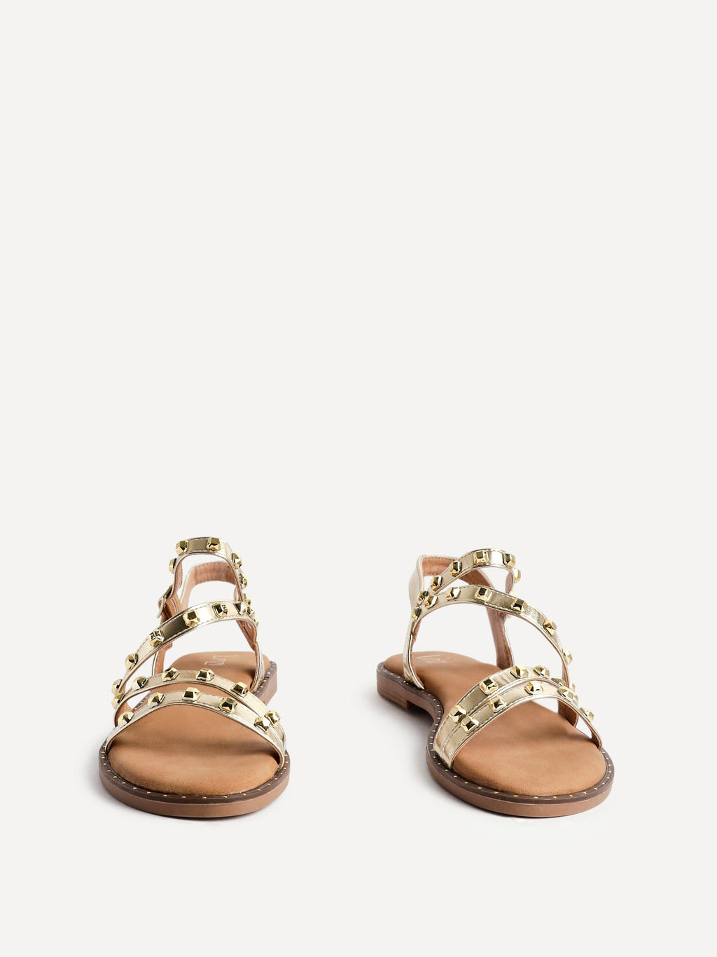 Destino Gold Studded Gladiator Sandals
