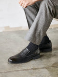 Diego Mens Black Faux Leather Slip-On Shoes