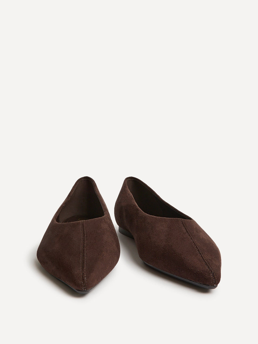 Direct Brown Pointed Toe Ballet Flats