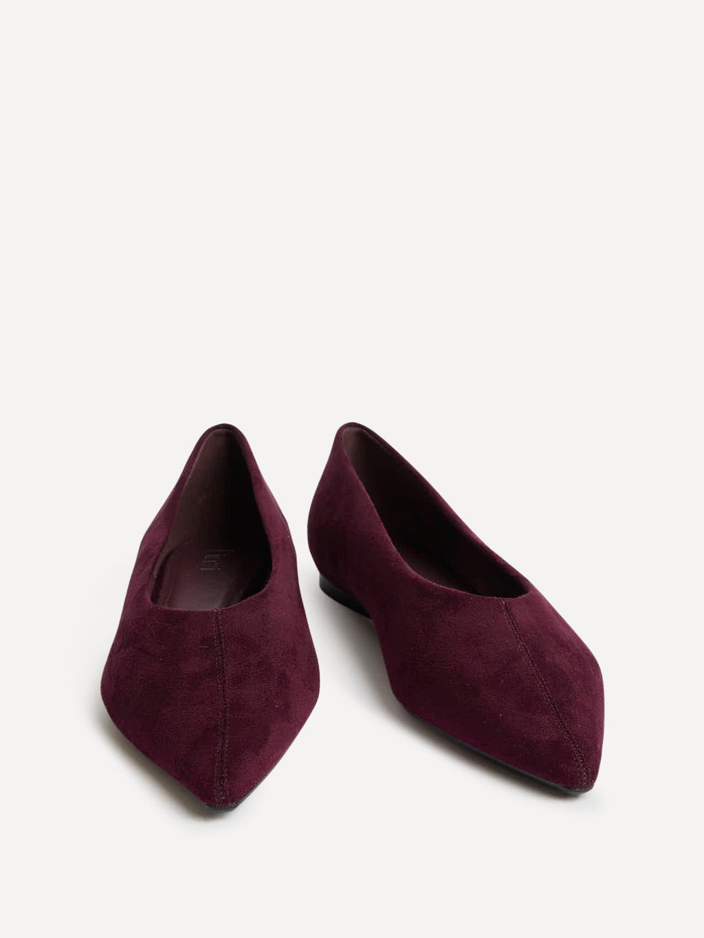 Direct Burgundy Pointed Toe Ballet Flats
