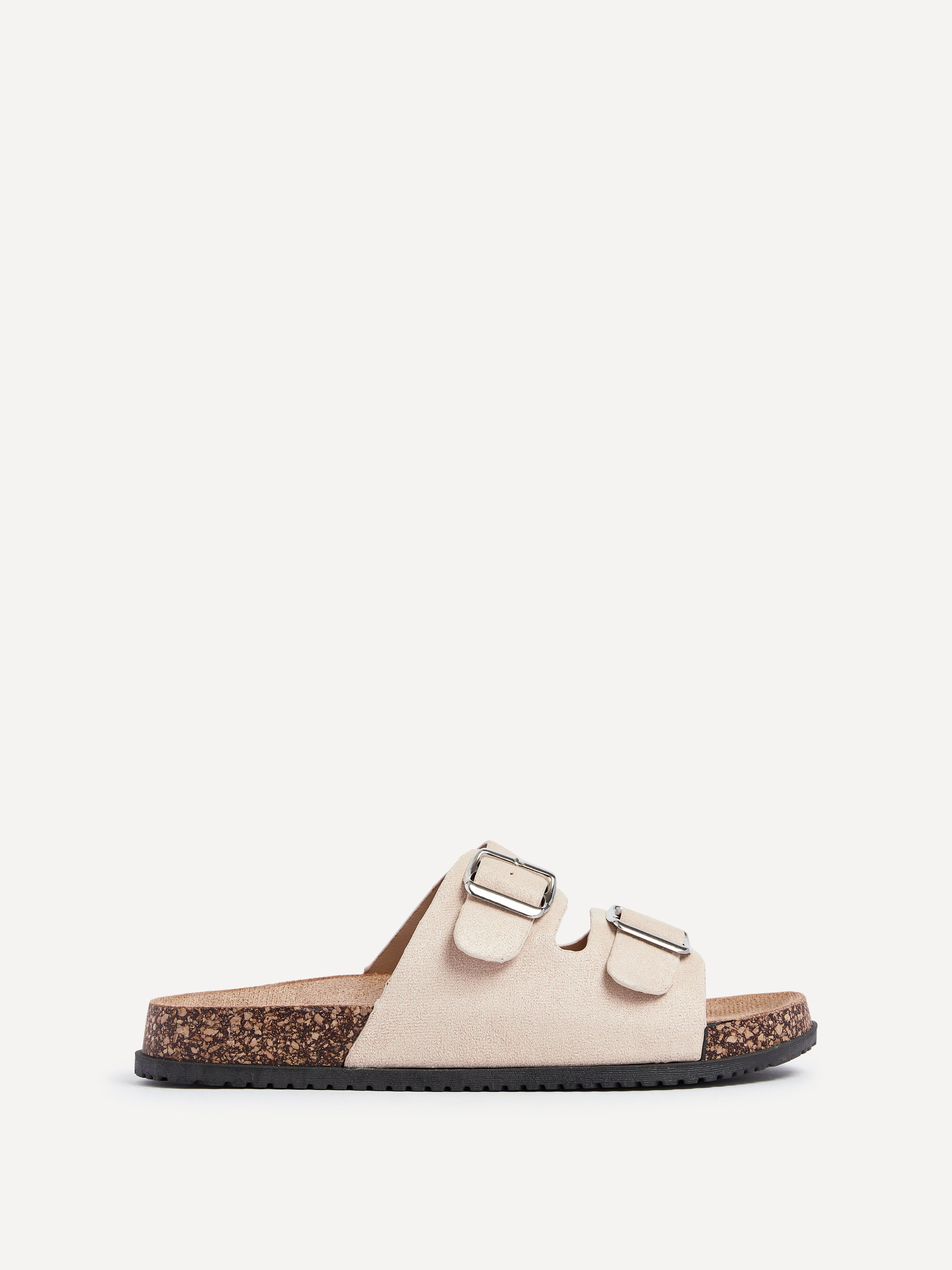 Echo Beige Double Buckle Sandals