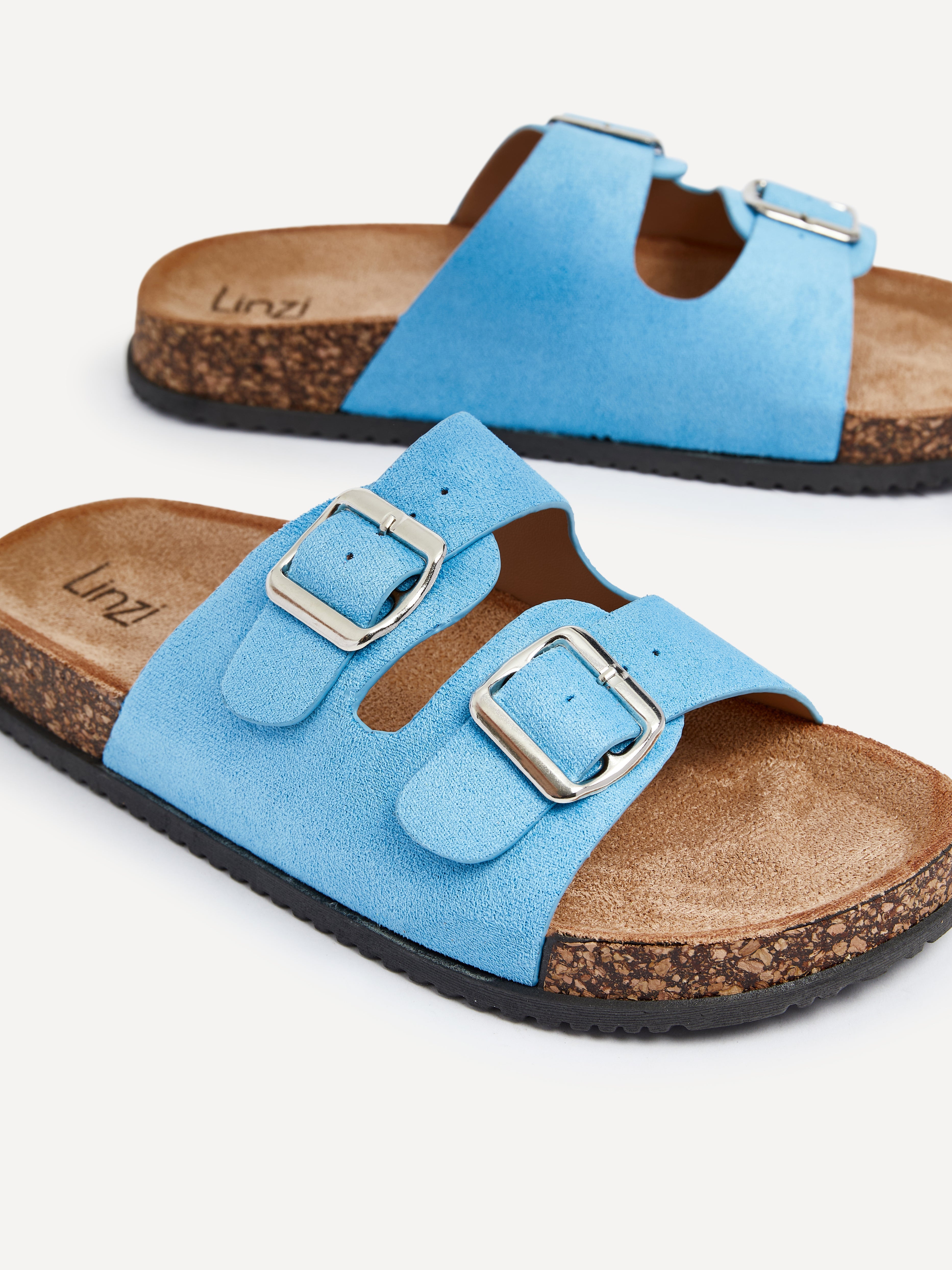 Echo Blue Double Buckle Sandals