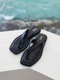 Element Black Toe Post Flat Sandals