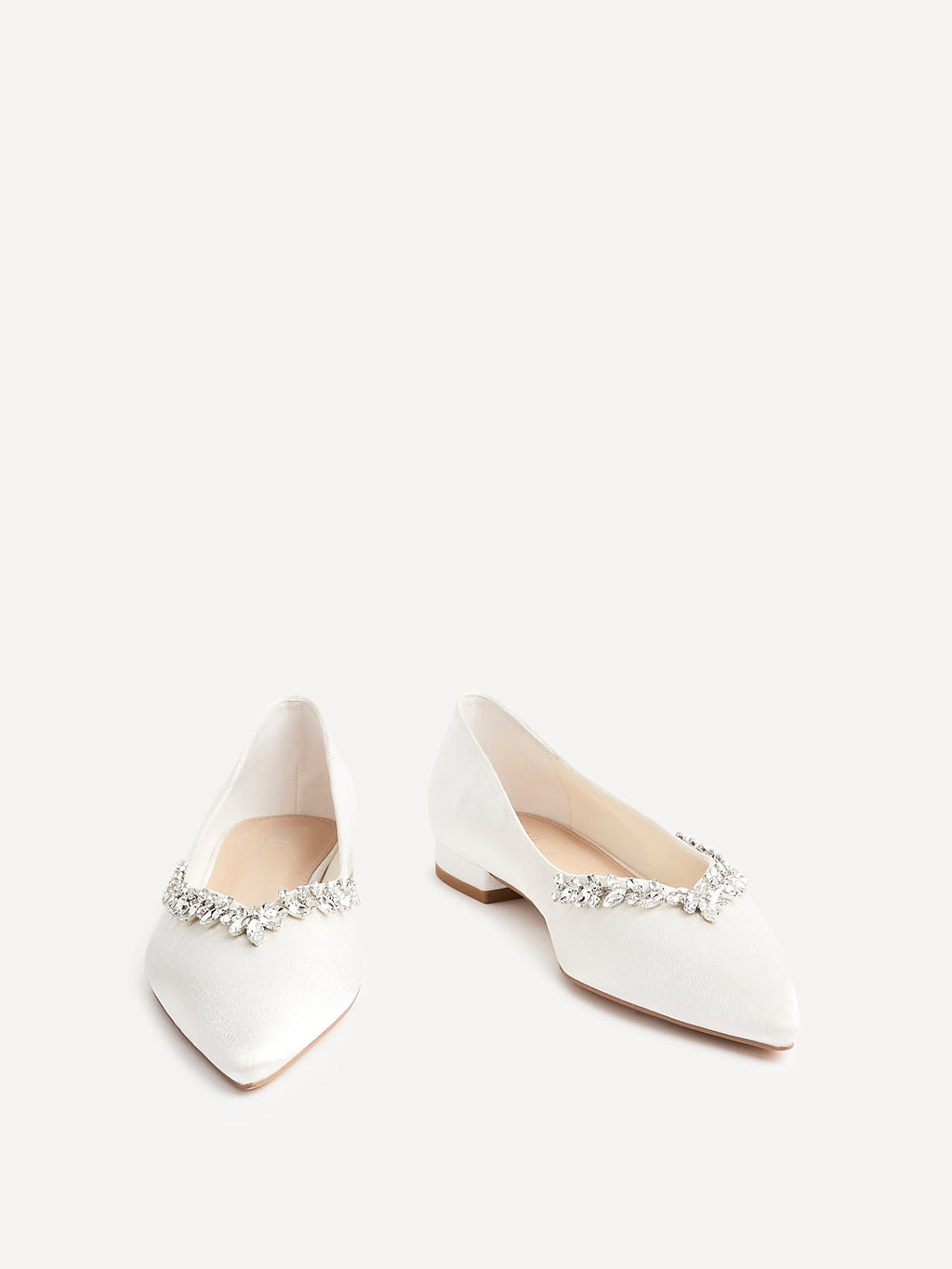 Endless Bridal Ivory Satin Pointed Pumps