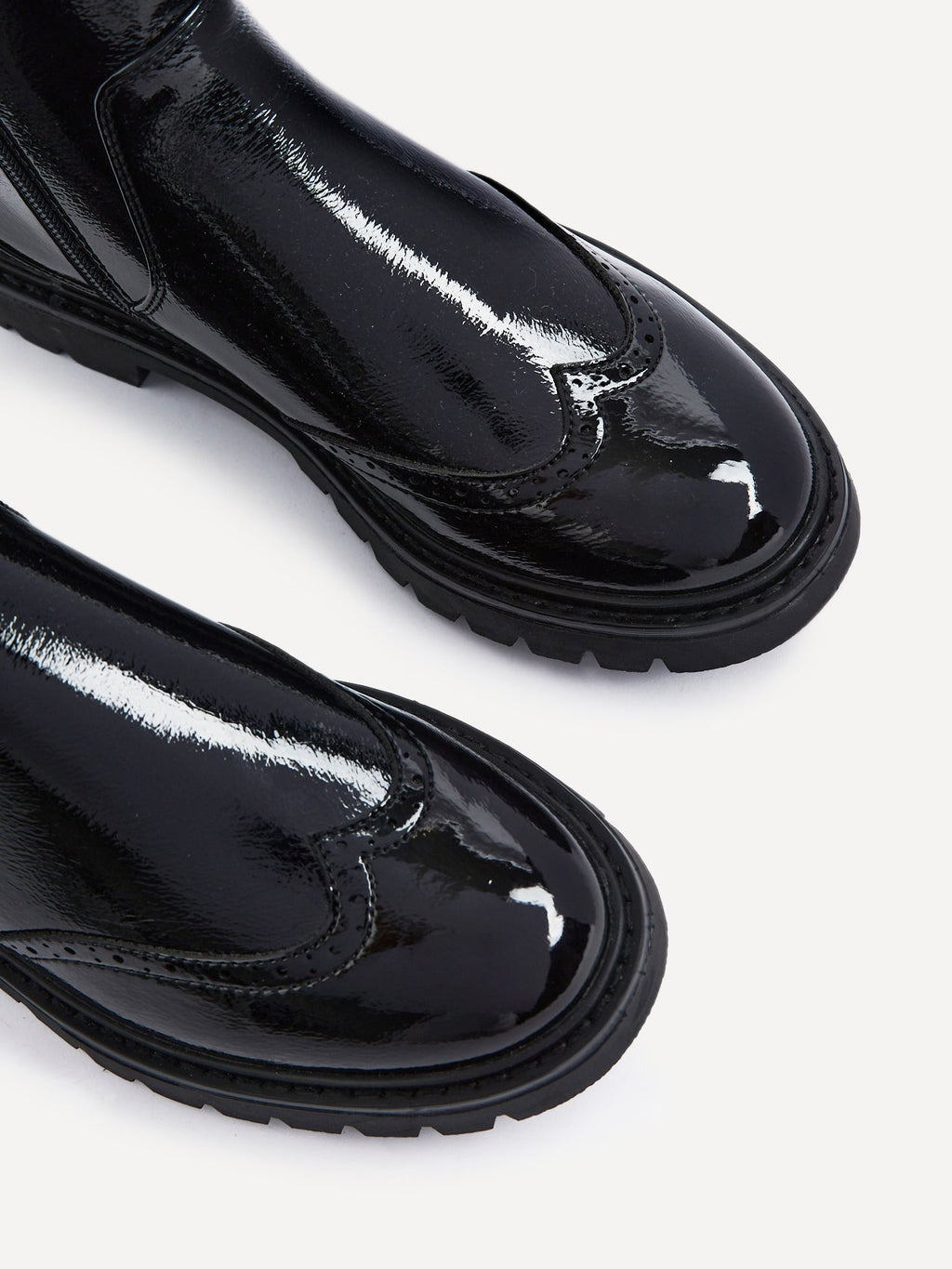 Esme Black Patent Chelsea Boots