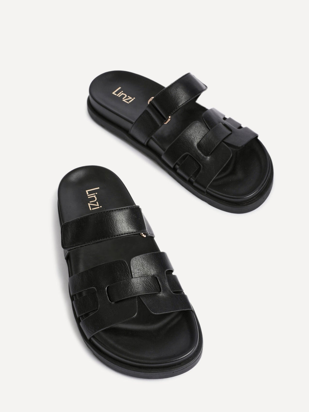 Essential Black Faux Leather Sandals