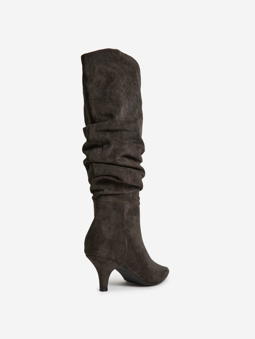 Esteem Grey Kitten Heel Long Boots