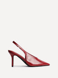 Evoke Red Faux Leather Sling Back Court Heels