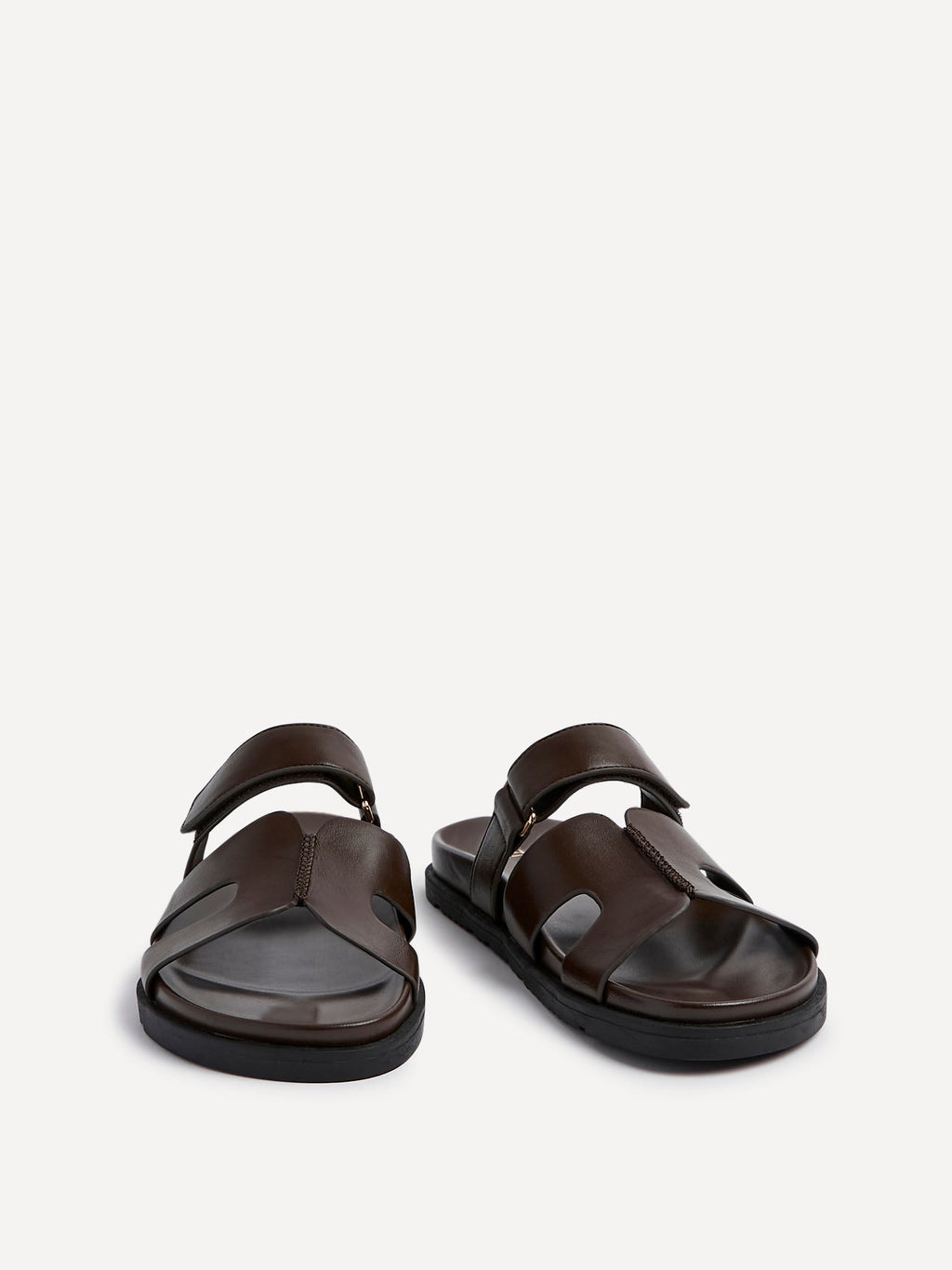 Emmy Brown Faux Leather Sandals