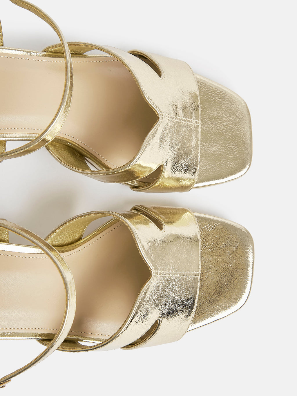 Empire Wide Fit Gold Block Heels