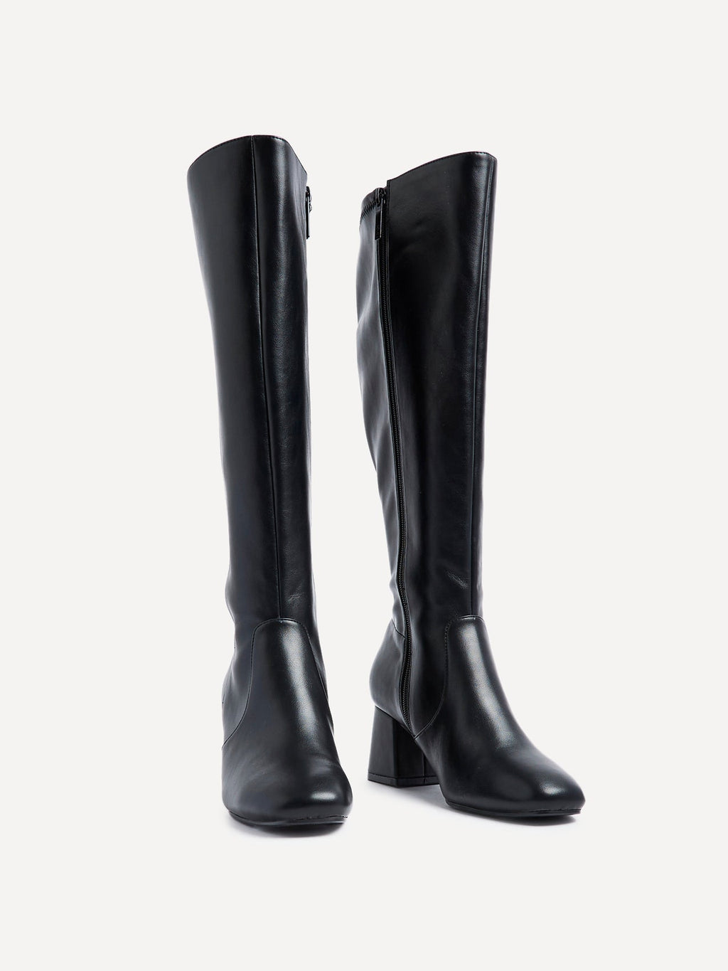 Fable Wide Fit Black Faux Leather Boots