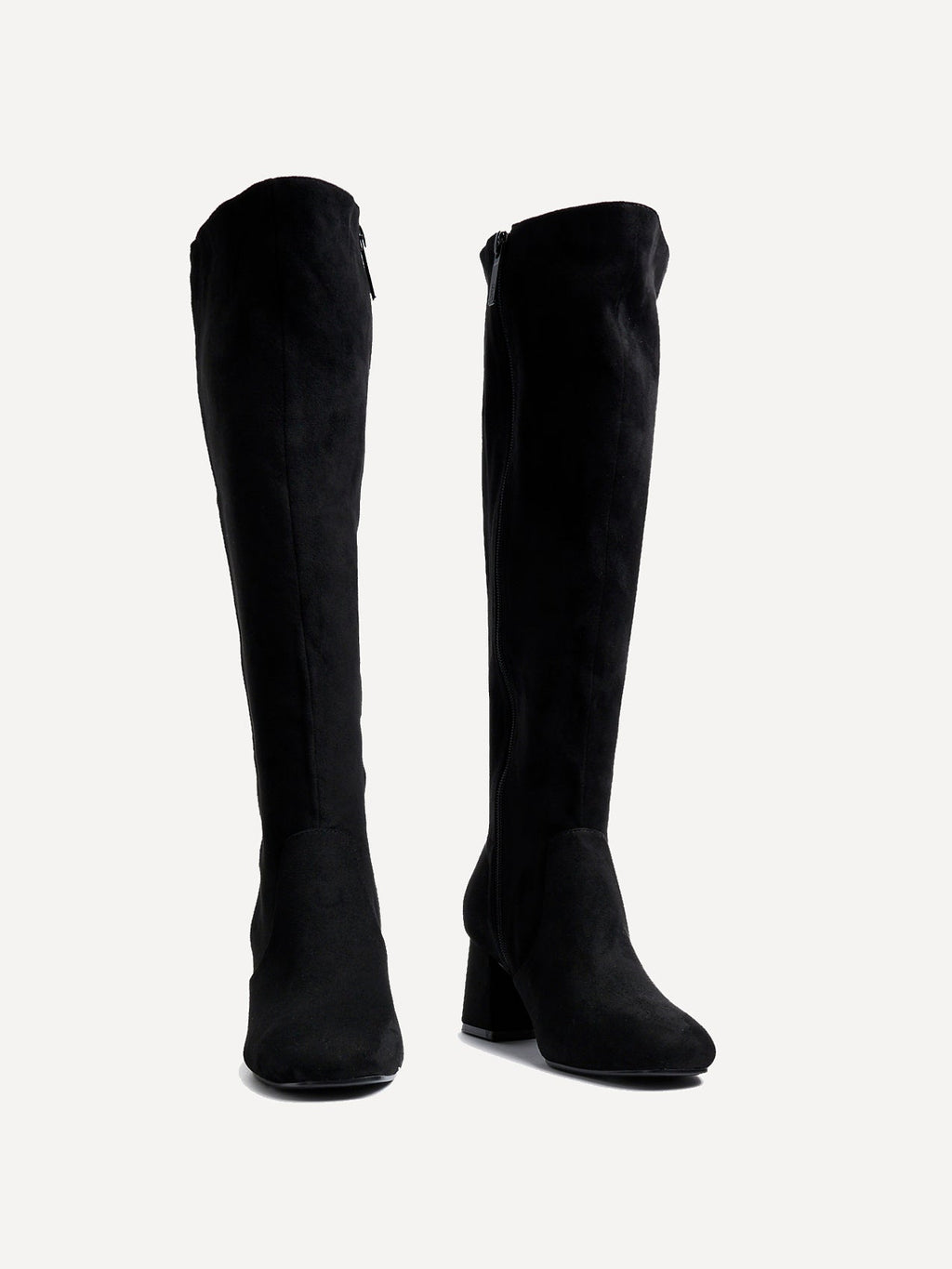 Fable Wide Fit Black Faux Suede Boots