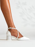 Faith Bridal Ivory Satin Low Court Heels