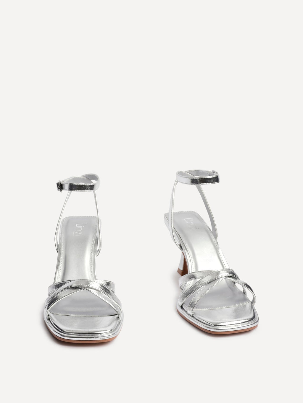Faro Silver Strappy Heeled Sandals