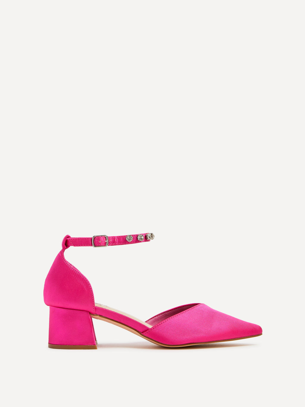 Fearne Pink Satin Diamante Court Heel