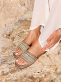 Fernanda Gold Slip On Sandals
