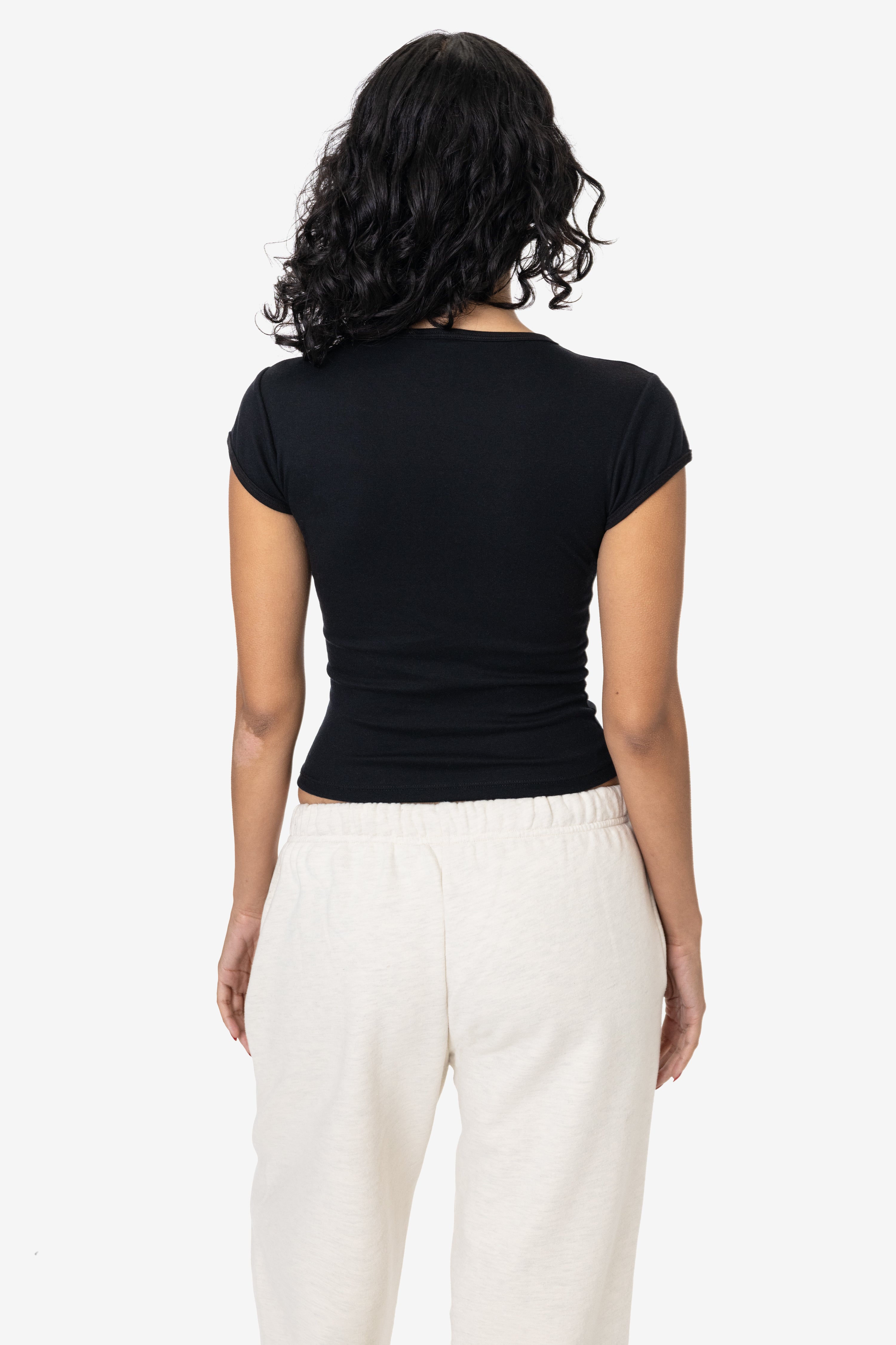 FFR3035L - Poly Cotton Baby Rib Cap Sleeve Tee