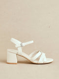 Flair Nude Faux Leather Crossover Heeled Sandals