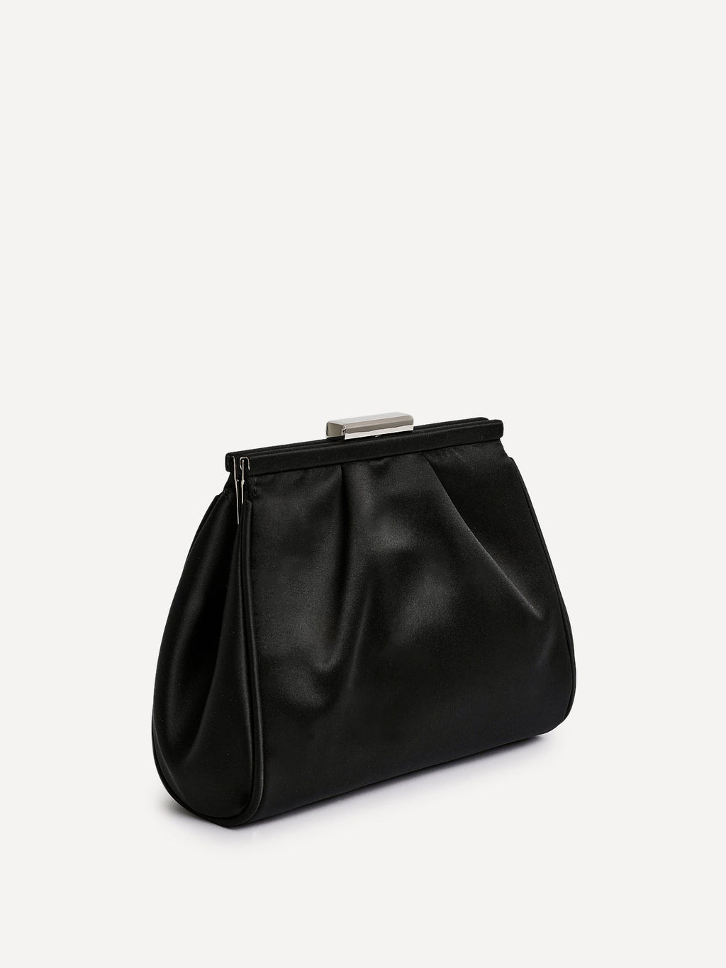 Flirt Black Satin Clutch Bag