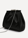 Flirt Black Satin Clutch Bag