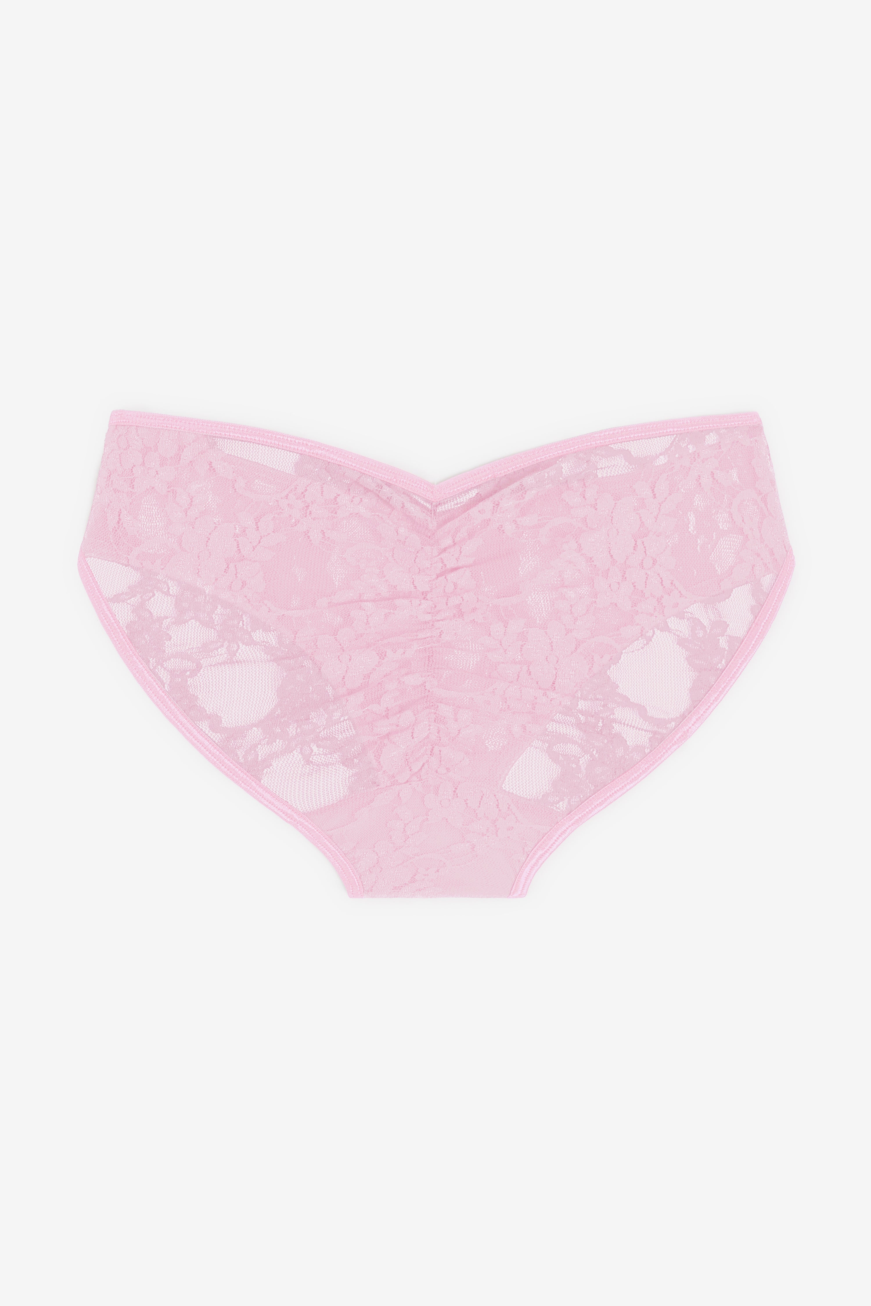 FNS08 - Floral Lace Ruched Back Bikini Panty