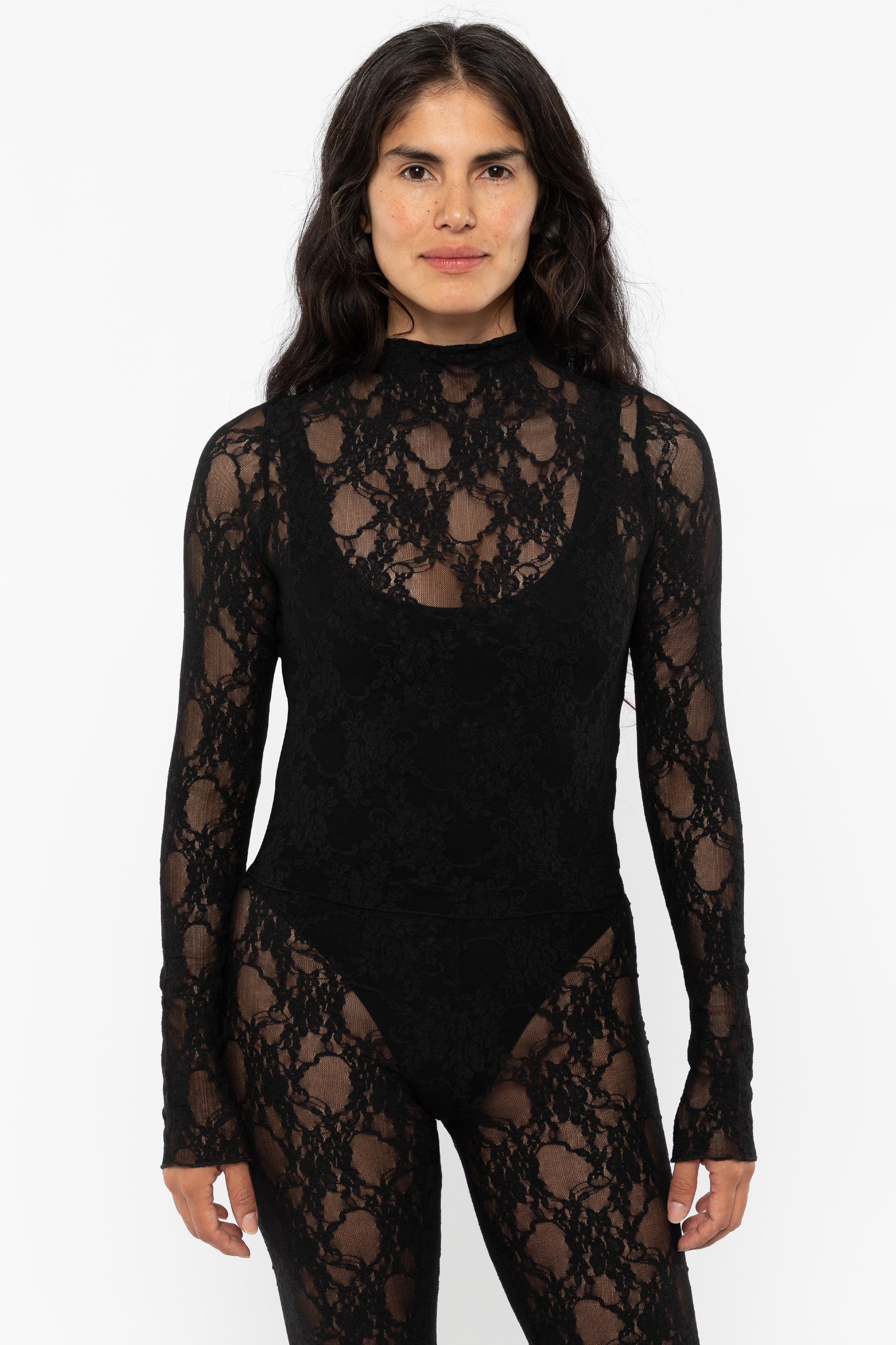 FNS306 - Floral Lace Long Sleeve Top