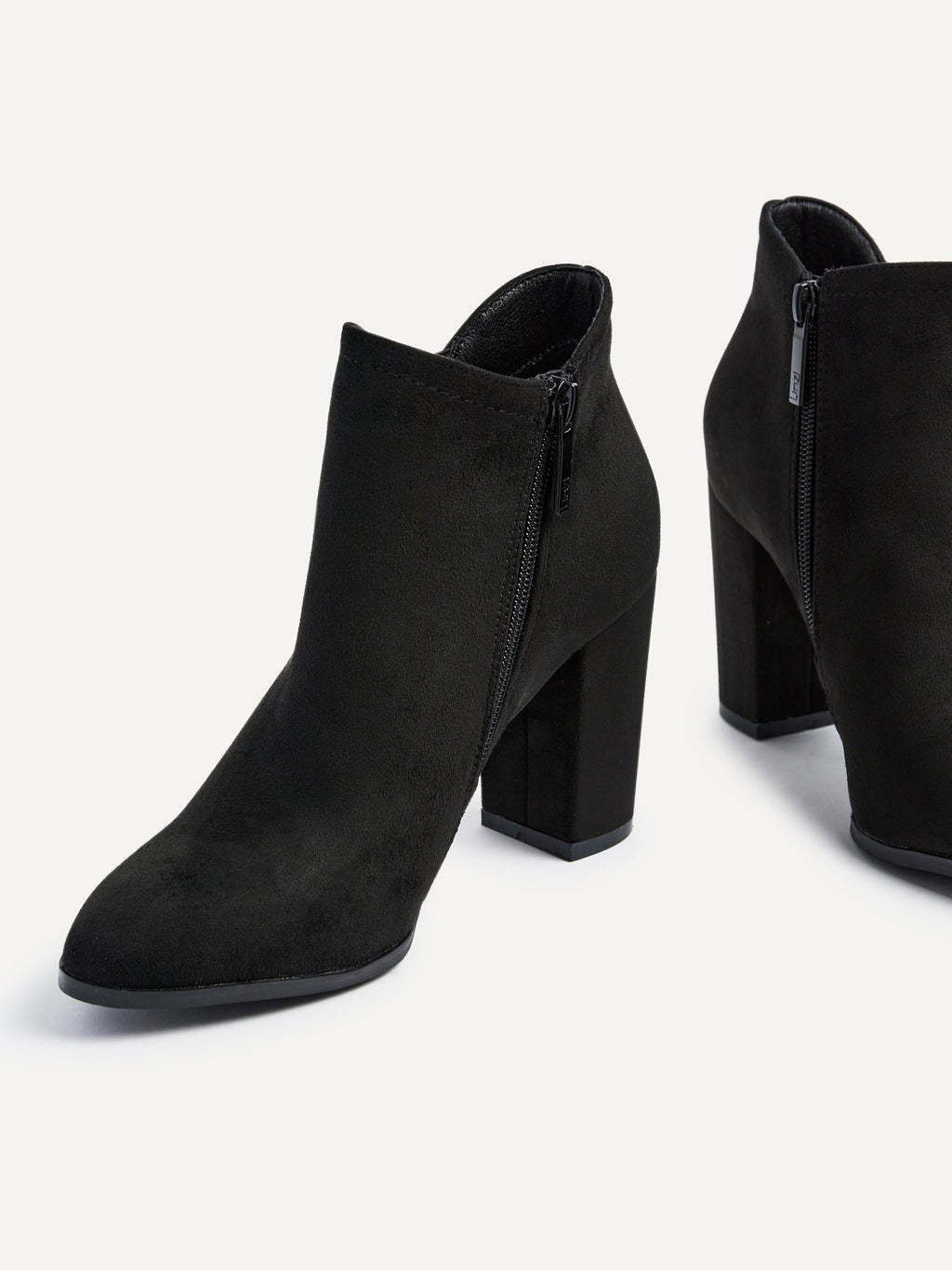 Freda Black Blocked Heeled Ankle Boots