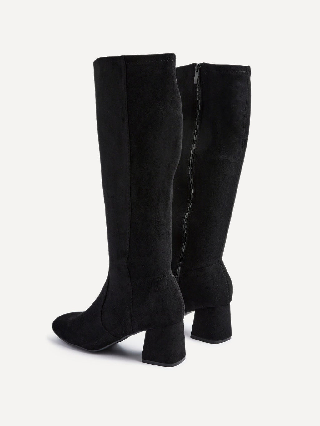 Frosty Black Faux Suede Long Boots