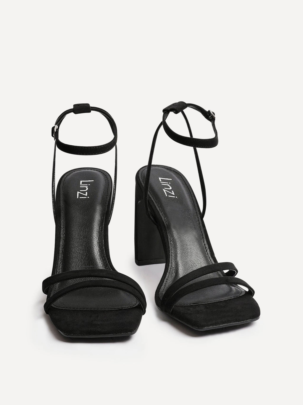 Gesture Black Faux Suede Heeled Sandals